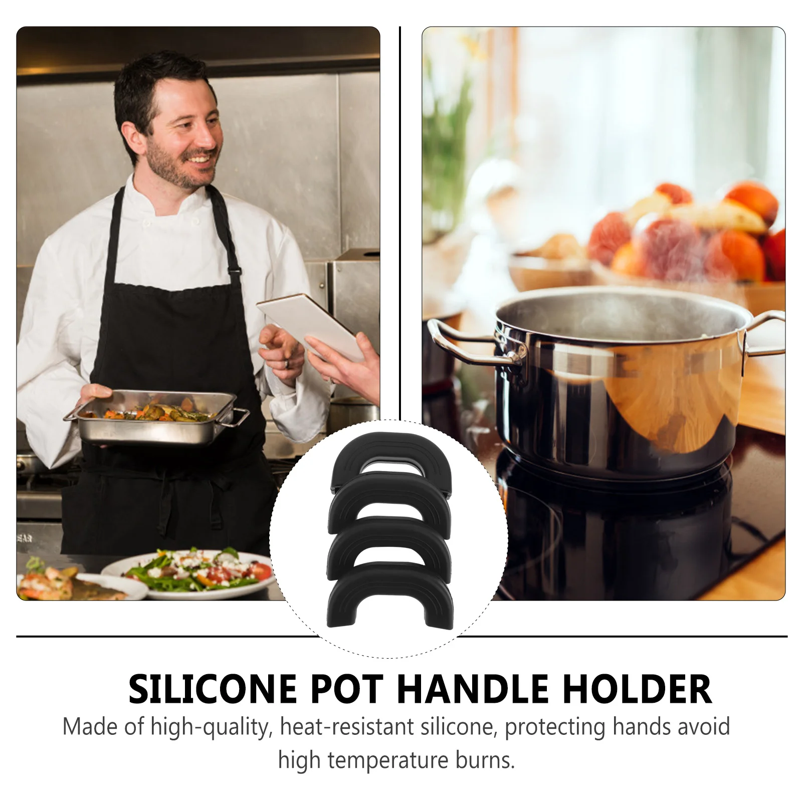 

Handle Pot Cover Silicone Sleeve Holder Pan Covers Hot Iron Skillet Castgrip Heat Non Cookware Resistant Assist Sleeves Kitchen