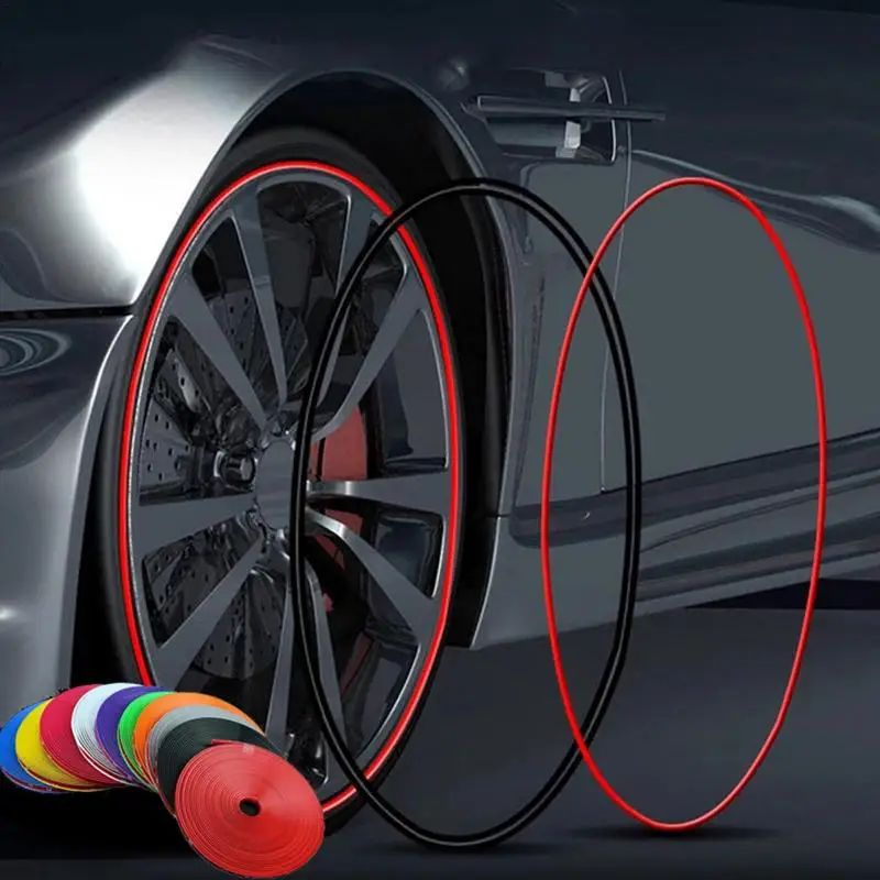 

8 м/Автомобильные цветные защитные диски для колес, декоративная полоса, защитная линия для шин, резиновая литье, отделка, украшение для стайлинга автомобиля