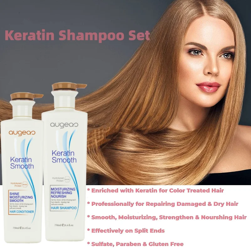 

Keratin Shampoo Set Deep Cleansing Anti-dandruff Antipruritus Oil Control Repair Damaged Fluffy Supple Moisturizing Conditioner