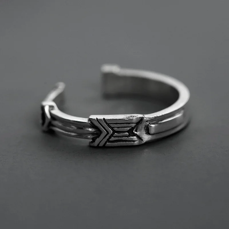 

New 2023 Vintage Personality Couple Open Ring Unisex Silver Color Ring Banquet Jewelry Accessories Gift