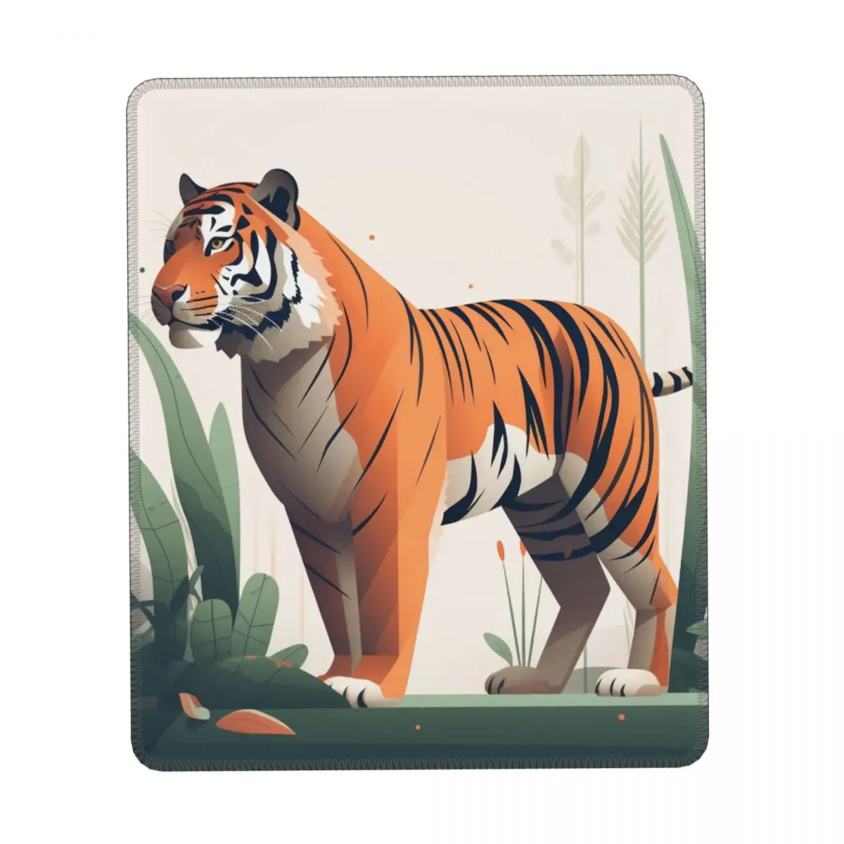 

Tiger Vertical Print Mouse Pad Illustration Style Vector Flat Animals Rubber Office Mousepad Non Slip Simple Cute Mouse Pads
