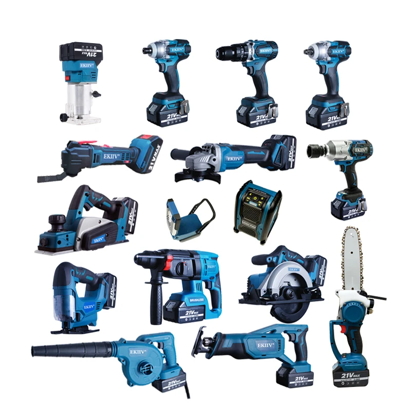 

EKIIV 20V Cordless Tools Combination Kit/DC Electric Drill With Angle Grind /Household Reciprocating Saw With Lithium Battery