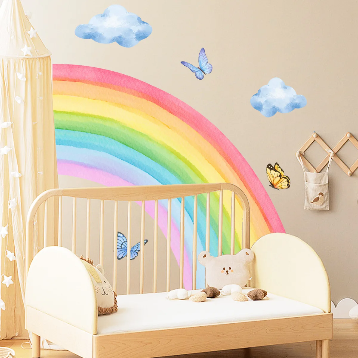 Акварельные полурадужные настенные стикеры в стиле бохо художественные