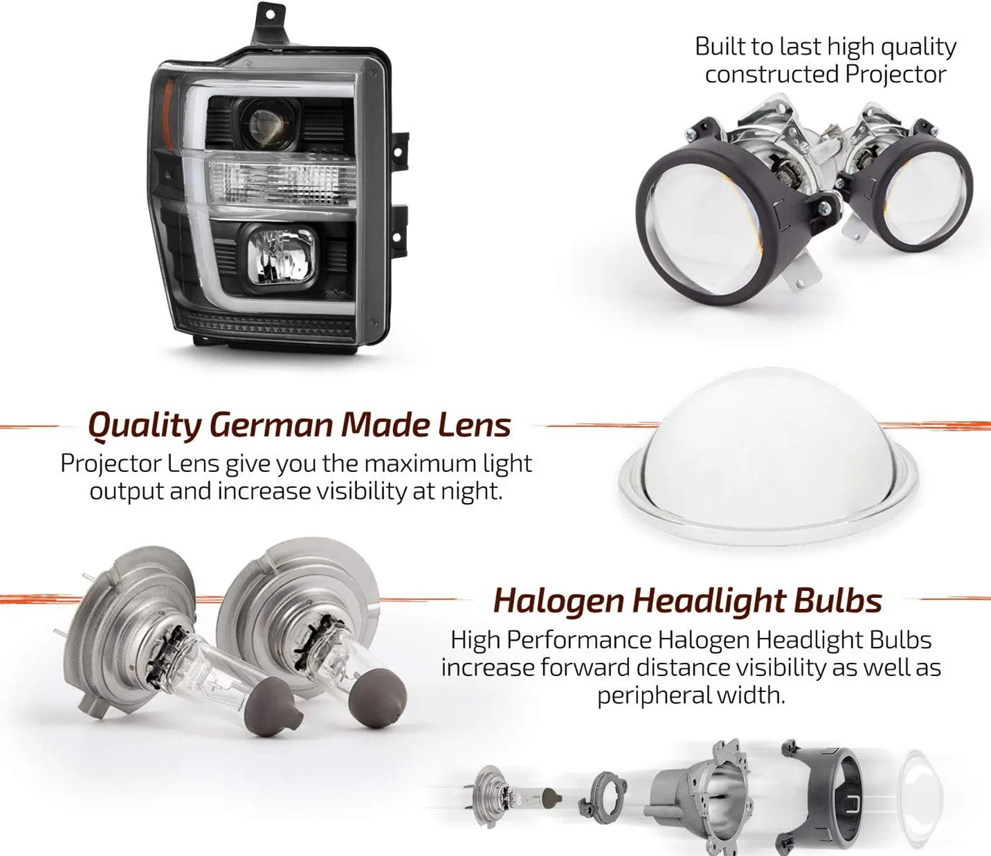 Подходит для Ford F250/F350/F450/F550 2008-2010 сверхмощный переключаемый задний фонарь [C-Tube]