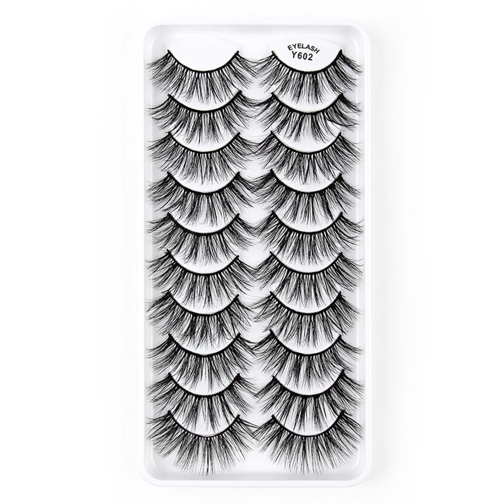 

10 Pairs 14mm Faux Lashes High Quality Fiber Material Beauty Salon Supplies