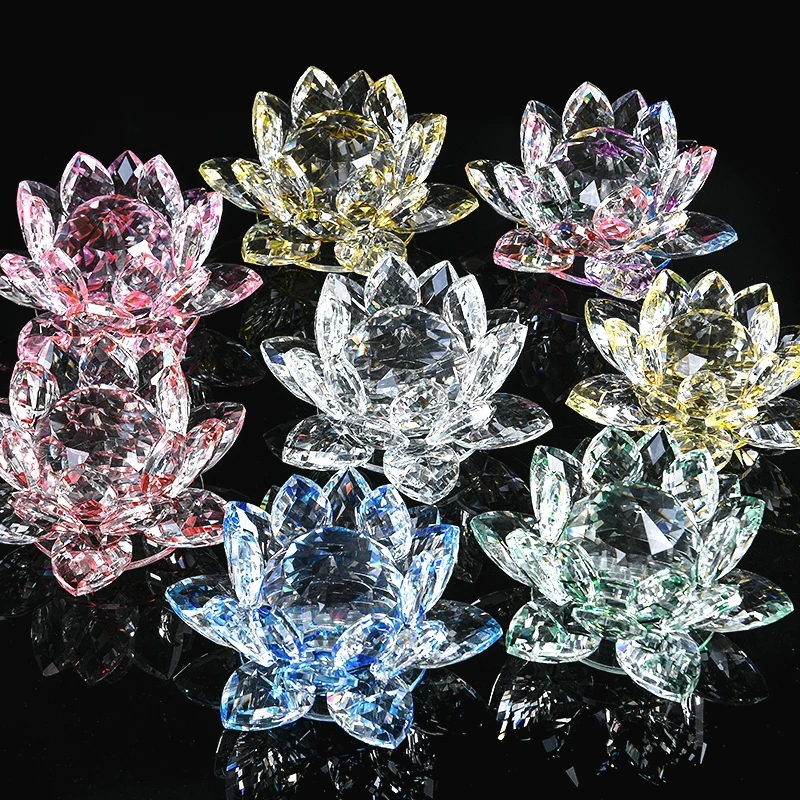 60mm-200mm Crystal Swan Lotus Glass Character Town Paper Ornament Feng Shui Decorative Collection Ornament Decoration
