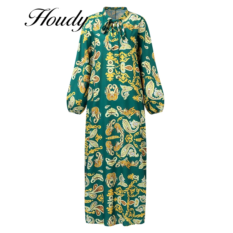 

Женский винтажный сарафан с цветочным принтом, длинным рукавом и длинным рукавом