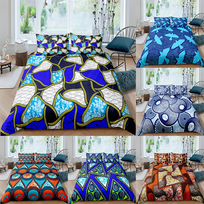 

Fashion African Bedding Set Indian Duvet Cover Set 2/3Pcs Comforter Covers Abstract Bedding Decor Single Double Queen King Size