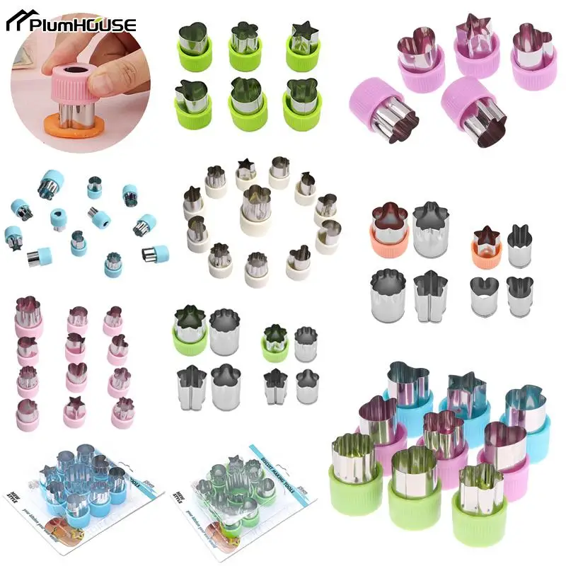 

1Set Multi-Style Vegetables Cookie Cutter Embossing Mould Portable Cook Tools Stainless Steel Fruit Cutting Die Kitchen Gadgets
