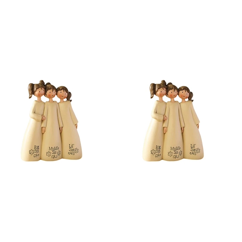 

2X Figure Statues, Sister Friend Warm Embrace,Resin Desktop Art Ornament Home Decorative Statue, Friendship Sculpture-C