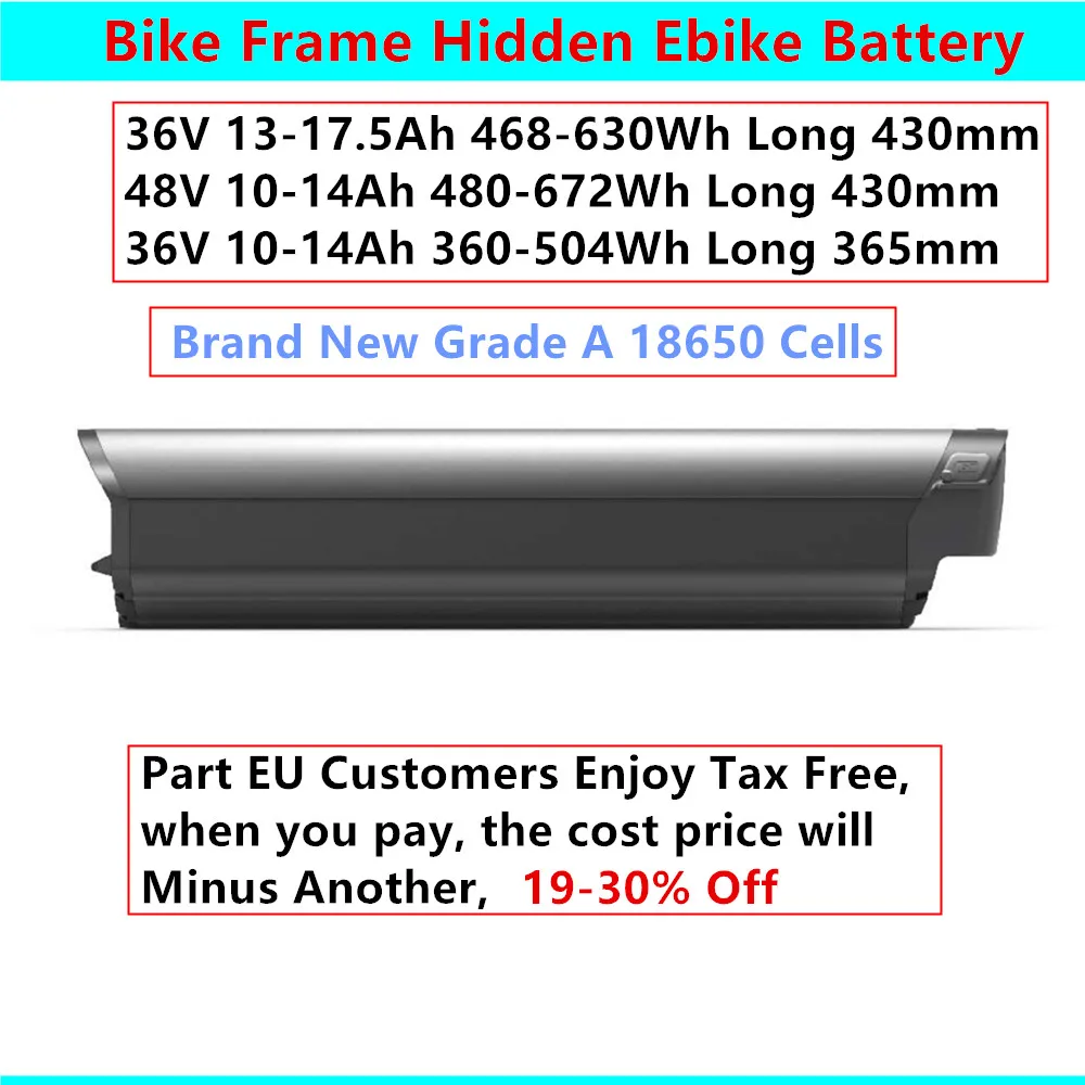 

Reention EEL Pro Ebike Battery 48V 10Ah 12Ah 14Ah 36V 17.5Ah Semi Hidden E-bike Battery with charger 250w 500w 750w 1000w