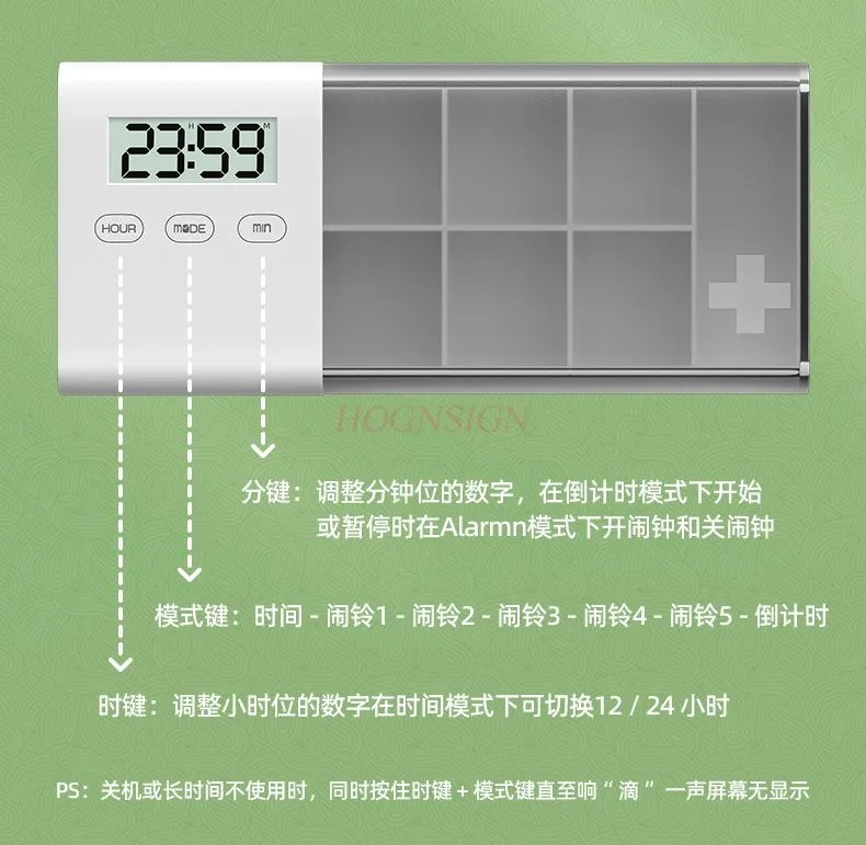 Умная медицинская коробка портативная электронная мини-коробка с таймером для
