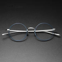 pure titanium glasses frame fpr men retro round prescription eyeglasses women myopia optical eyewear korean vintage spectacles