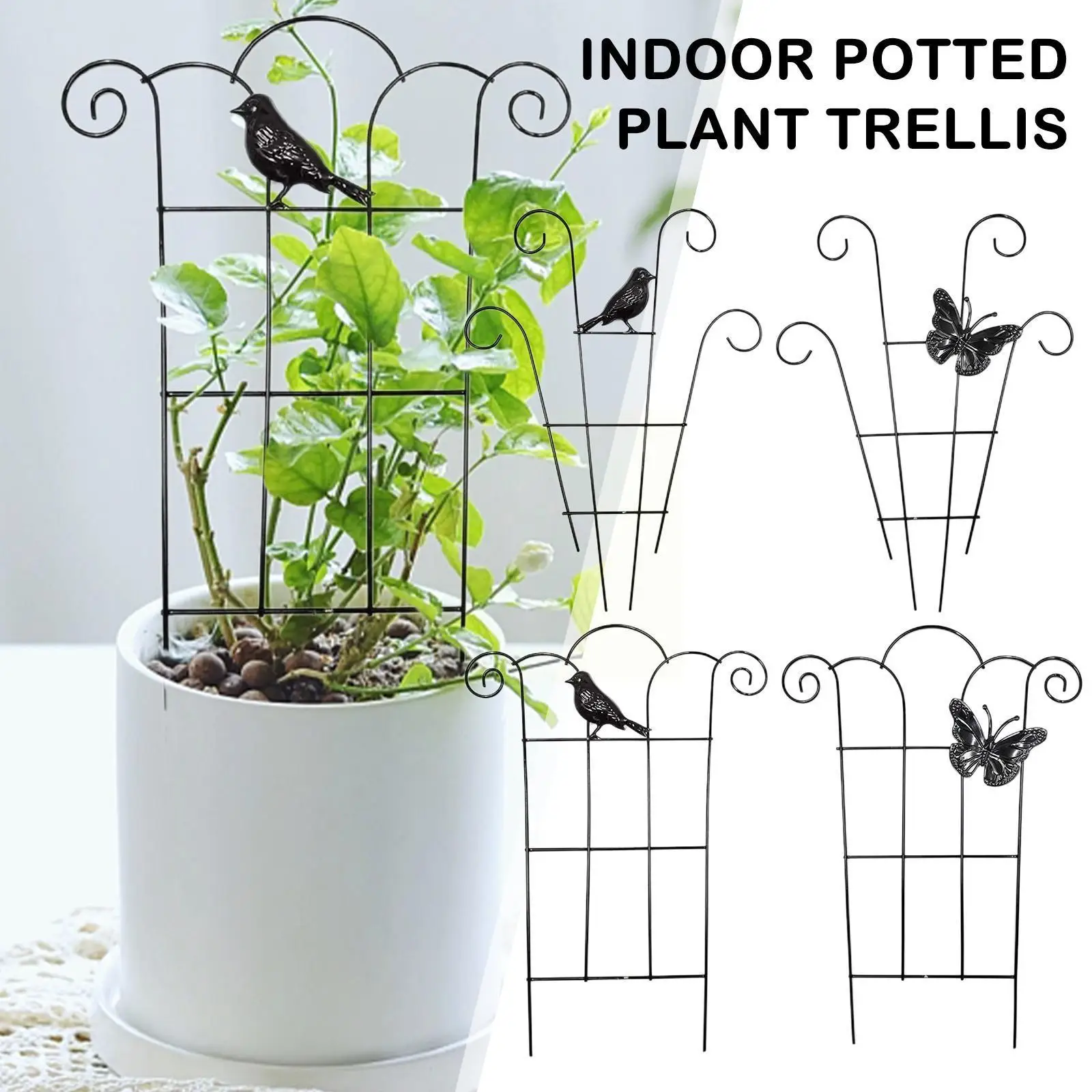 

2pc Outdoor Iron Stake Stand Vine Rack Flower Vegetables Holder Metal Climbing Plant Fixing Plant Climbing Frame Rod Art Su D1Y5