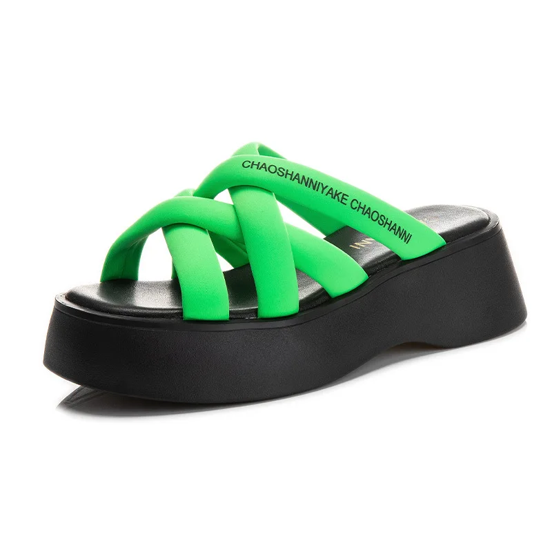 

Женские пляжные сандалии на толстой подошве и Повседневная сказочная обувь на плоской подошве.