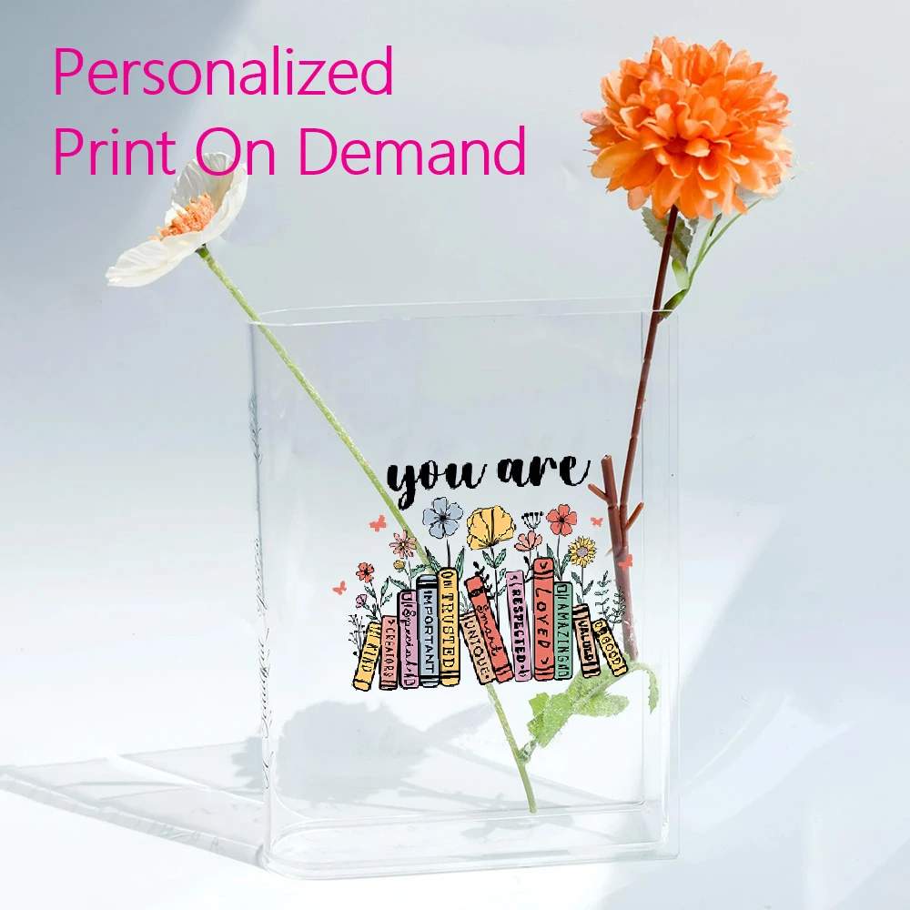 Книжная ваза для цветов прозрачная акриловая современные прозрачные