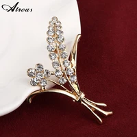flower rhinestone brooches for women autumn winter coat decor jewelry gold plated bouquet brooch pins for men xmas new year gift