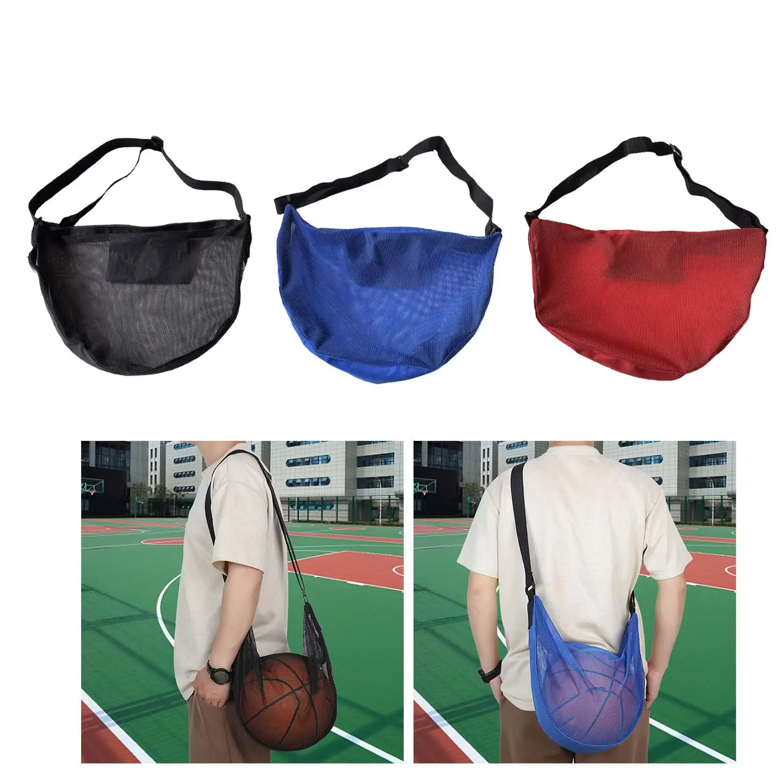 

Ball Bags Mesh Lightweight Storage Softball Soccer Basketball Carry Bag