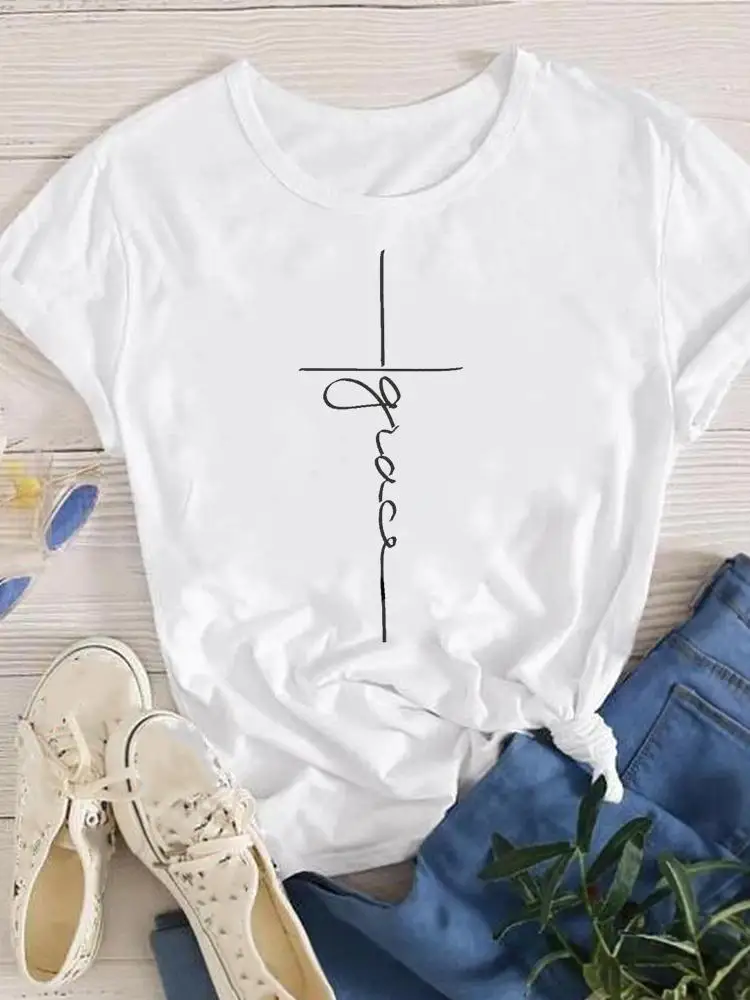 

Clothing Short Sleeve T-shirts Summer T Clothes Fashion Casual Ladies Letter 90s Cute Sweet Women Print Female Graphic Tee