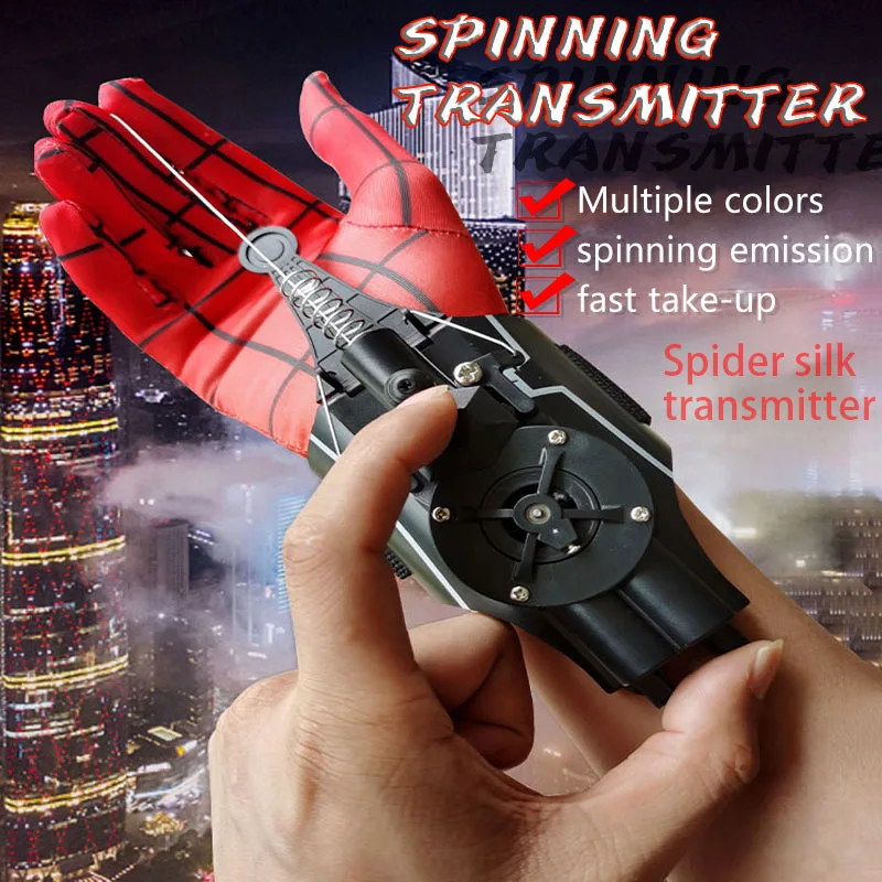 

Ml Legends Fully Automatic Peripheral Spiderman Web Shooters Spider Silk Launcher Rope Device Cosplay Props Model Christmas Gift