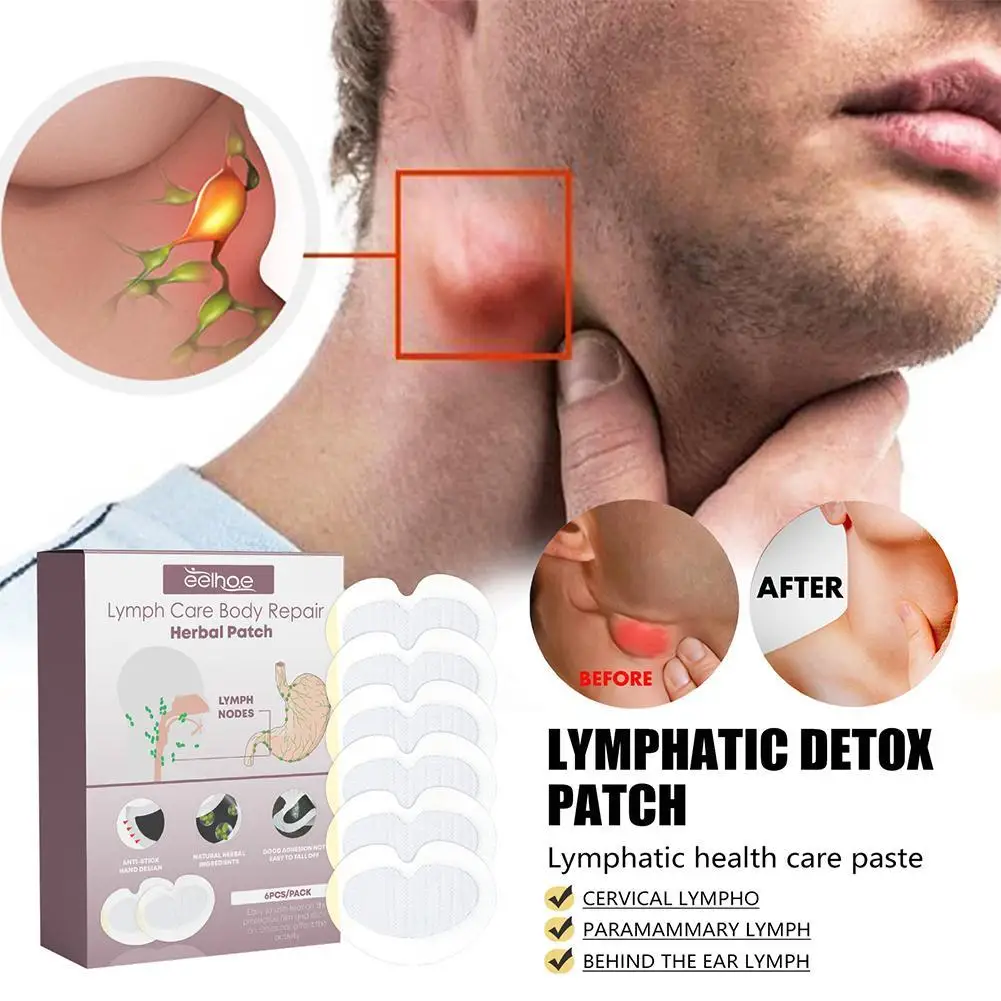 

6pcs Lymph Care Detoxification Herbal Patch Lymphatic Detox Patch Herbal Lymph Nodes Neck Lymphatic Drainage Medical Plaster