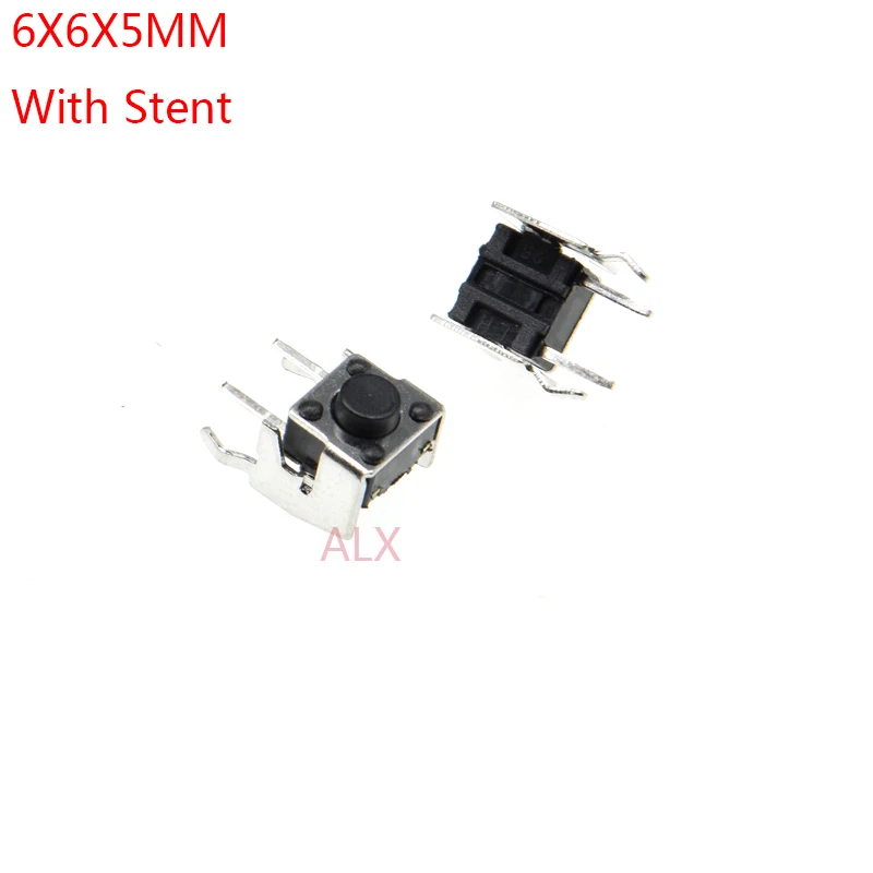 

50 шт. 6x6x5 мм dip прямоугольный тактовый кнопочный выключатель с переключателем stent горизонтальные микро Тактильные переключатели 6x6x5 6*6*5 мм светильник