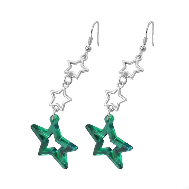 193E Star Dangle Серьги для женской девочки Long Hollow Fringe Sergring Jewelry Pentagrams Gist Gired