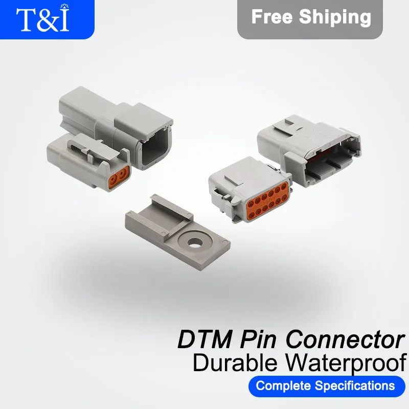 

10/50/100Sets Deutsch DTM04-2/3/4/6/8/12P Electronic Connection Automobile Male Female Waterproof Connector Terminal Plug