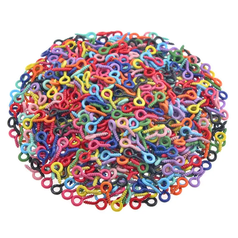 

10Color Small Sheep Eyes Nail Screw Tiny Mini Eye Pins Hooks Eyelets For Beaded Pendant Screw Findings Jewelry Accessories