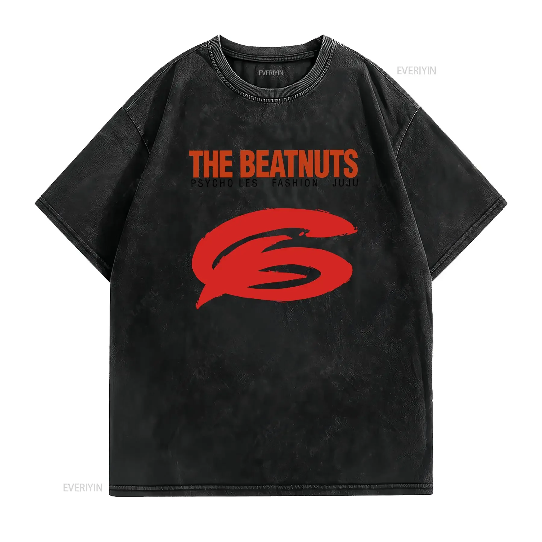 Фото Футболка The Beatnuts Promo в классическом стиле хип-хоп, винтажная, с эффектом потертости, слегка унисекс, удобная, универсальная, для повседневной носки. №2