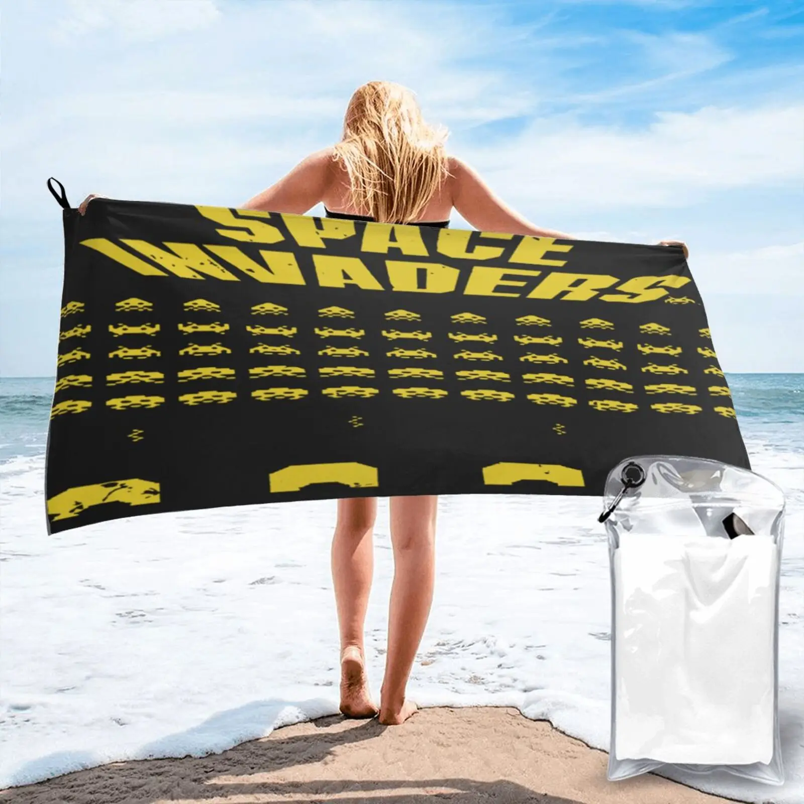 

Лазерная пушка Space Invaders рубашка, Лучшее Пляжное полотенце, полотенце для кухни, Большое банное полотенце, махровое полотенце для ванной, пол...