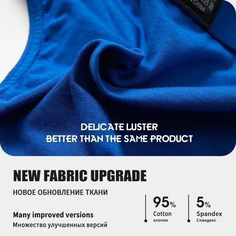 6PCS High Elasticity Men Briefs Solid Color Man Underpants Cotton Male Underwear Men's Breathable Panties