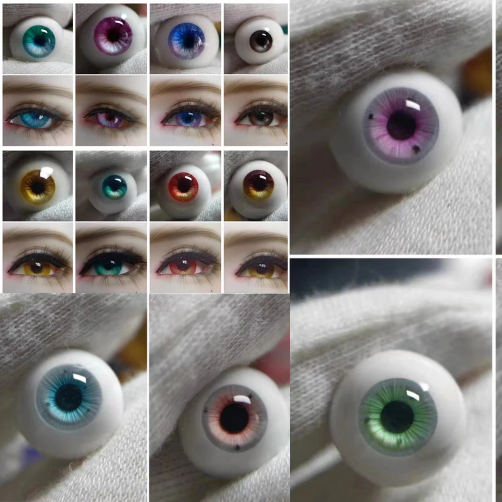 

Глаза смоляные для куклы, голубые/зеленые глаза, аксессуары для кукол, для шарнирных кукол 1/6, 1/8, 1/3, «сделай сам», глазные яблоки ручной работы 12 мм/14 мм/16 мм