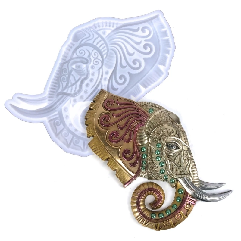 

Elephant Wall Pendant Silicone Mold DIY Elephant Epoxy Resin Crafts Ornaments Half Three-dimensional Elephant Molds Home Decor