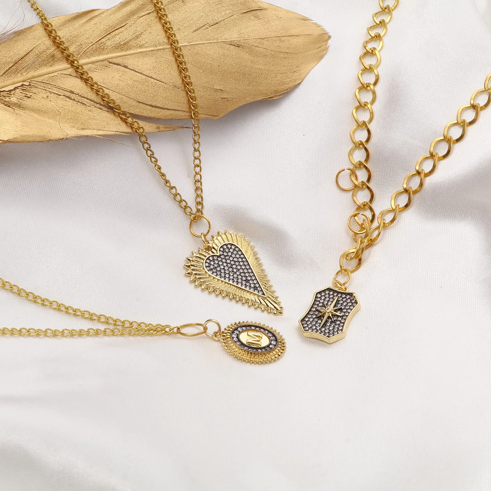 1 шт. медная подвеска в стиле панк золотого цвета