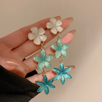 drop oil flower earrings french pastoral style fashion personality earrings small spring small fresh earrings
