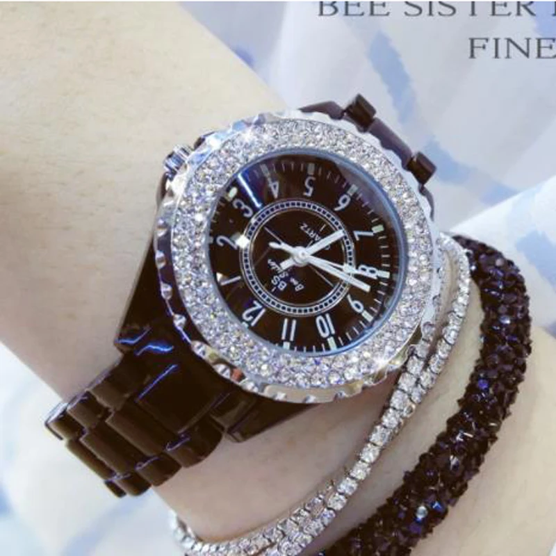 Часы наручные BS женские с керамическим ремешком элегантные брендовые