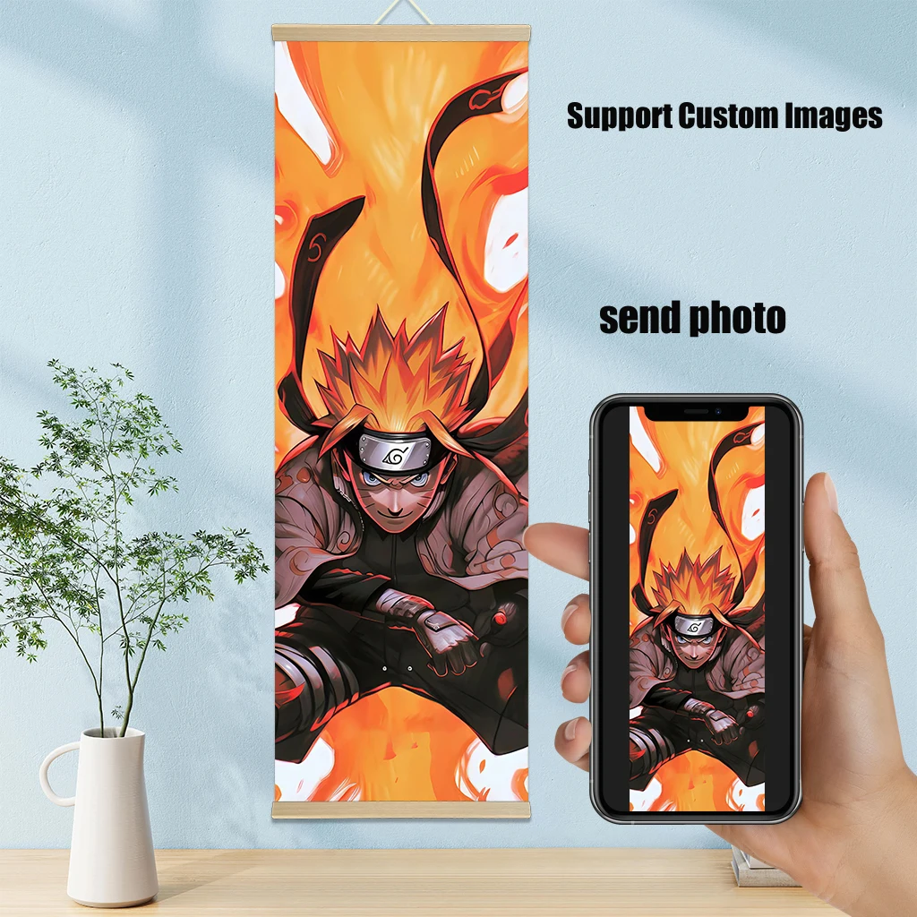 Наруто Узумаки Настенная картина свиток на холсте домашний декор аниме постер