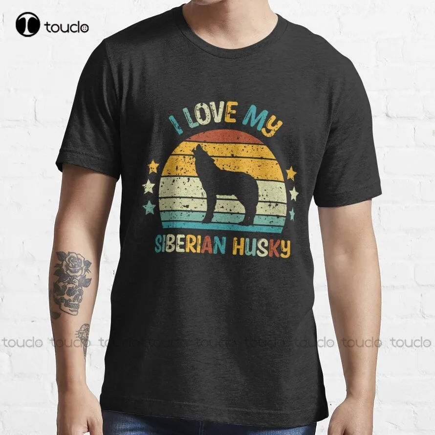 

I Love My Siberian Husky Trending T-Shirt Custom Shirts Funny Art Harajuku Streetwear Cartoon Custom Aldult Teen Unisex Xs-5Xl