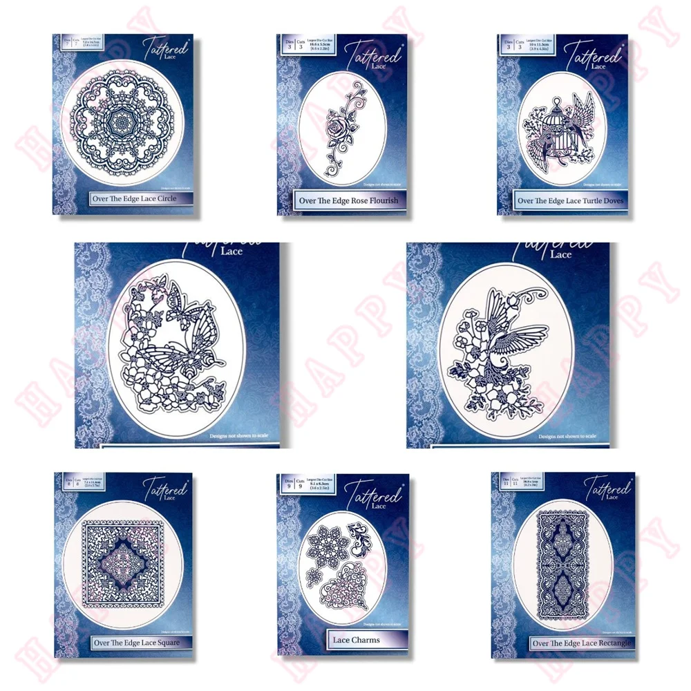 

Metal Cutting Die Turtle Doves Circle Flourish Butterflies Rectangle Decoration For DIY Scrapbook Diary Template Embossing Make