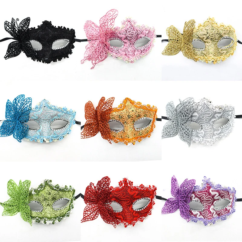 Side Butterfly Handheld Masquerade Masks Fashion Half Face Eye Mask Woman Party Makeup Ball Venetian Mardi Gras |