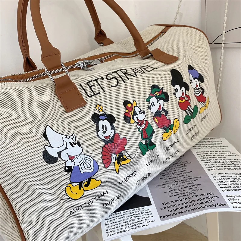 Mickey Mouse Kindergarten Duvet Pack Mickey Large Capacity Canvas Short Distance Travel Bag Yoga Sports Gym Bag Female