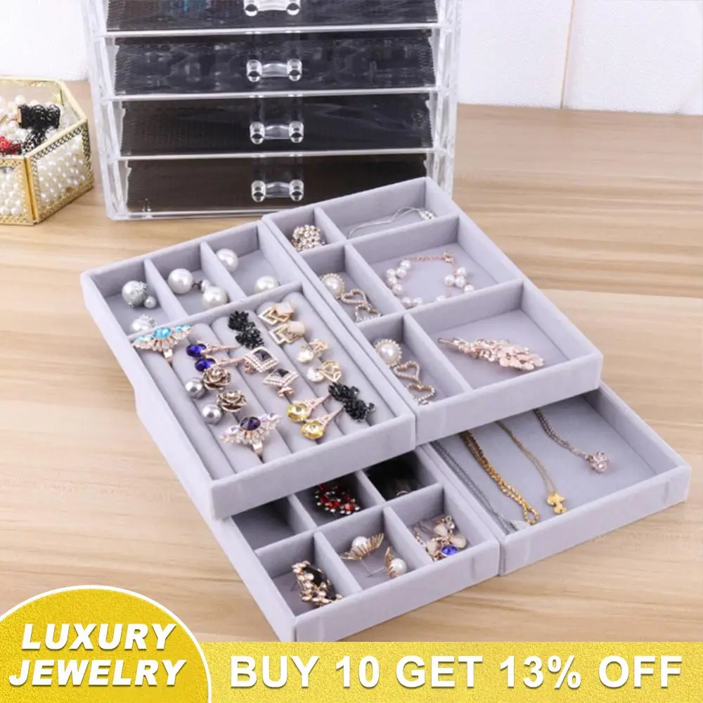 

Держатель для украшений, вельветовый, серый, фланелевый, для хранения серёжек, кольцо для ящика от пыли, 1 шт.