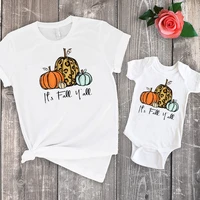 its fall yall shirt fall mommy and me clothes 2020 pumpkin thanksgiving matching outfits casual print t shirts family look