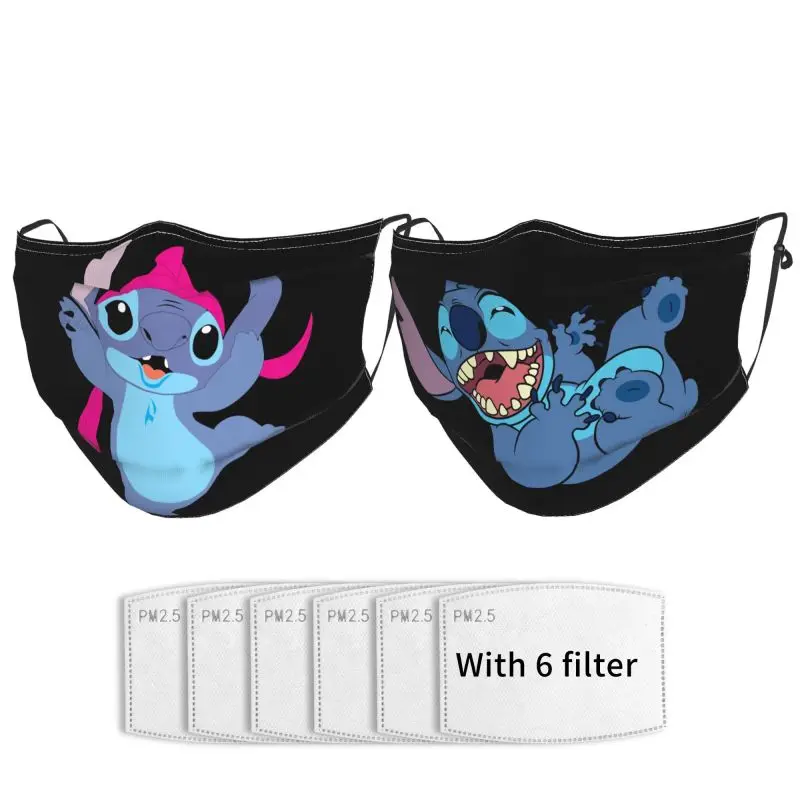 

Disney Cartoon Printing Adult Mask Outdoor Sports Protection Sunscreen Dust Masks Washable Adjustable Suitable Men Women 2PCS