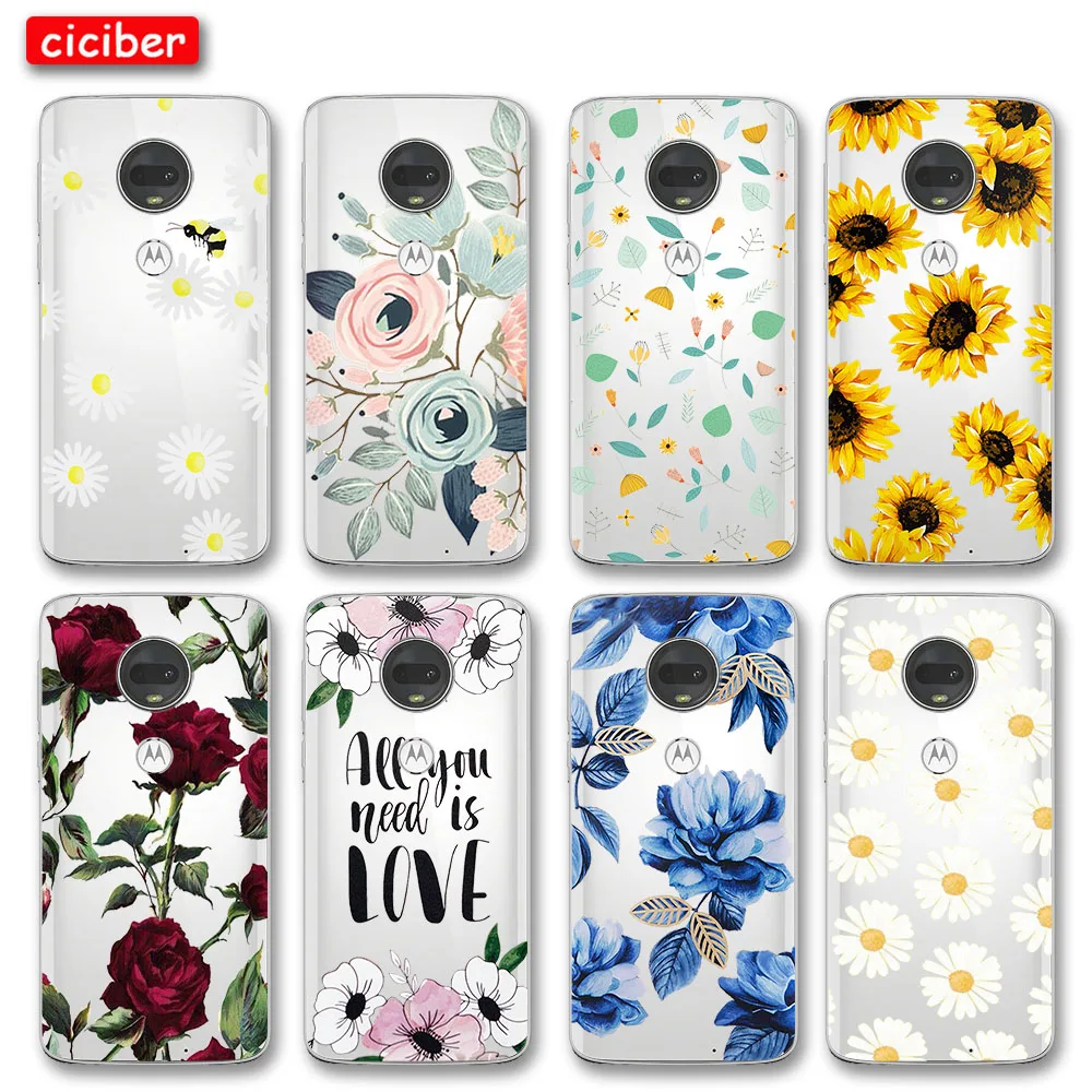 Rose Sunflower Daisy Case for Motorola Moto G60S G31 G41 G50 G51 G71 5G G7 G8 G9 G30 G10 E7 E7i Plus Play Power E20 E40 Cover