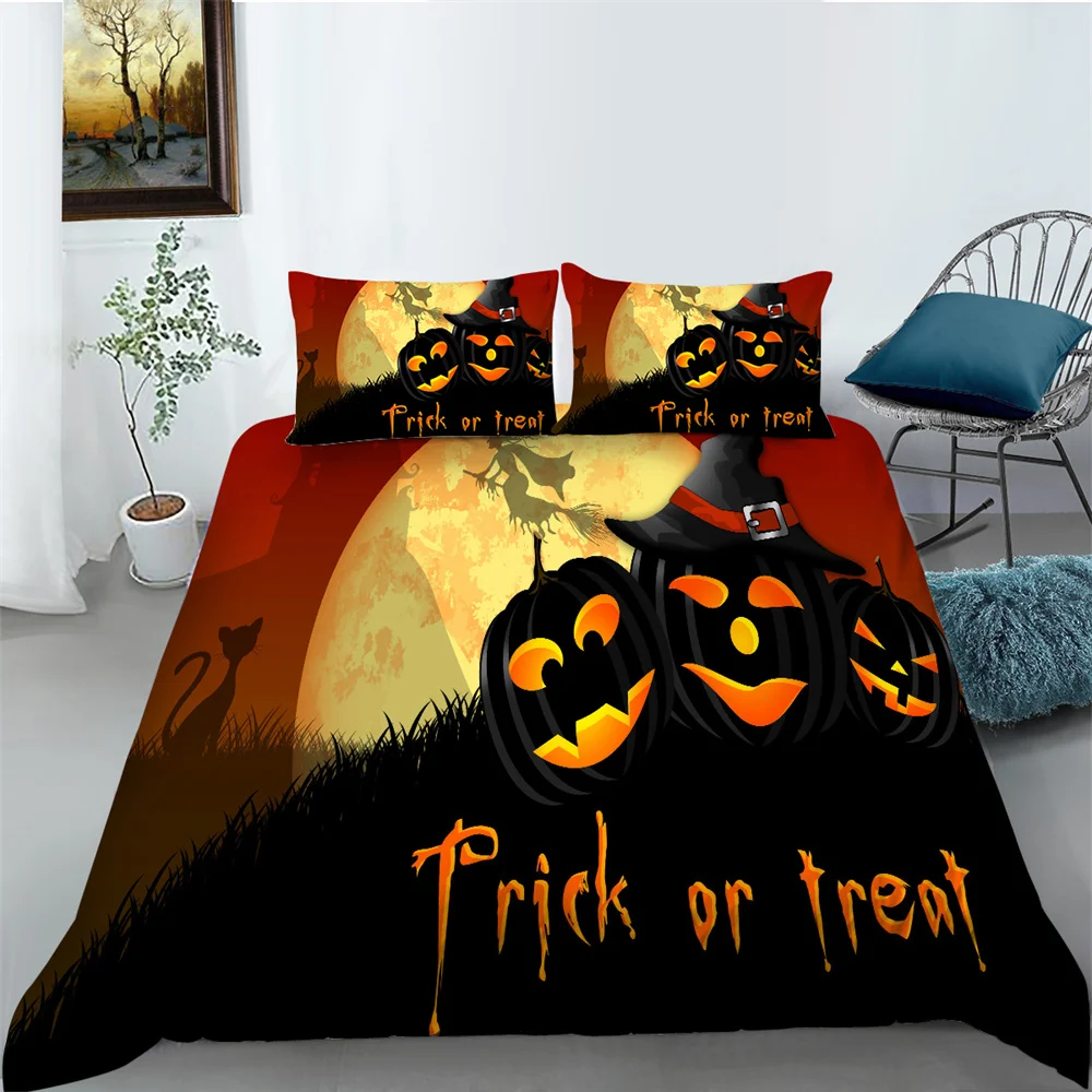 

Home Bed Clothes Halloween Style Bedding Cover Sets Man Woman Microfiber Bedroom Decor Single Size Bedspreads