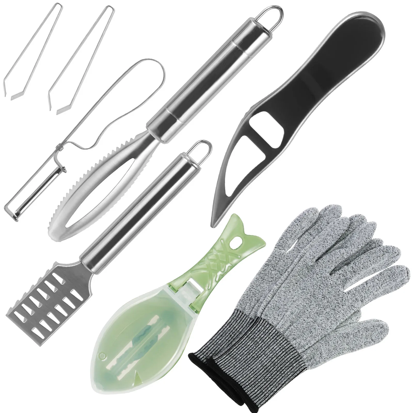 8-комп. Средство для удаления рыбьей чешуи с перчатками рыбья чешуя из