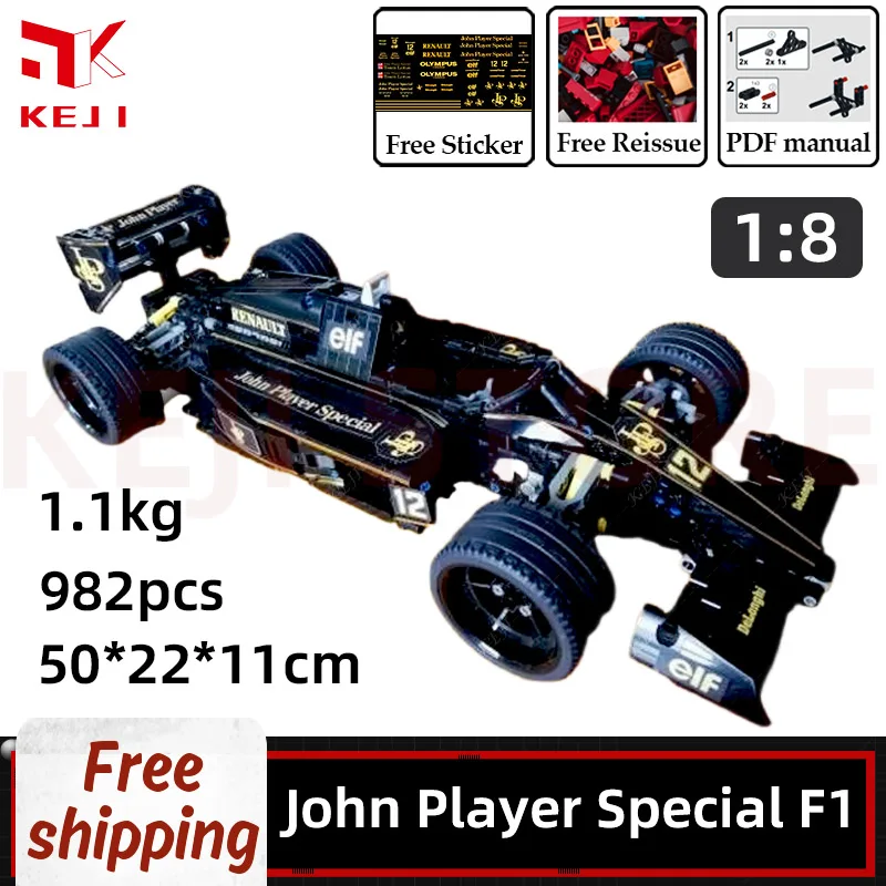 Formula 1 1:8 Model Building Blocks Bricks Kit Adult Toys Christmas Gift