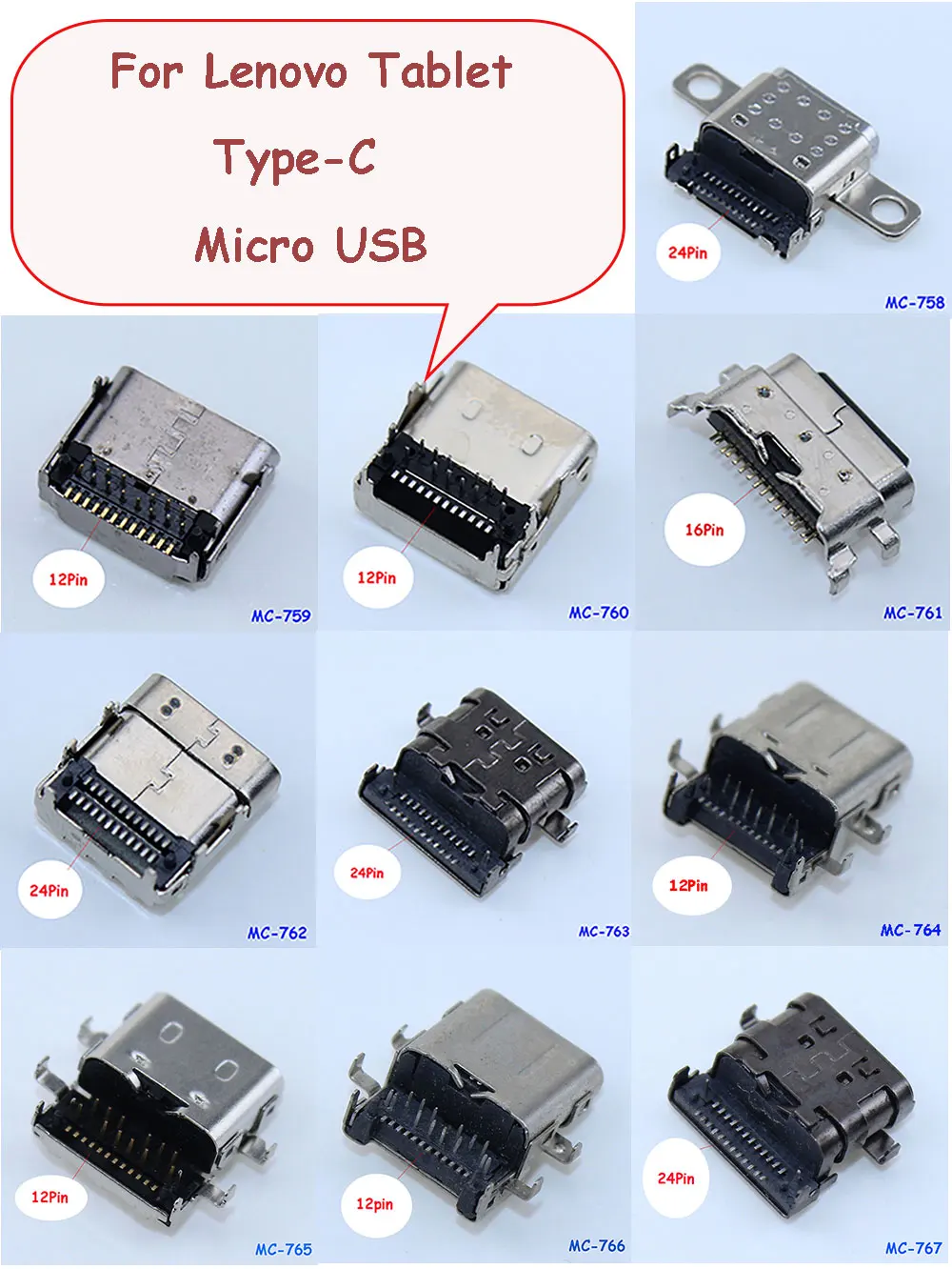

Type C Micro USB Jack Female Charging Port Connector For Lenovo c740 r720 miix510 k6 500E Air-12/14IIL ThinkPad E495 C940 E590